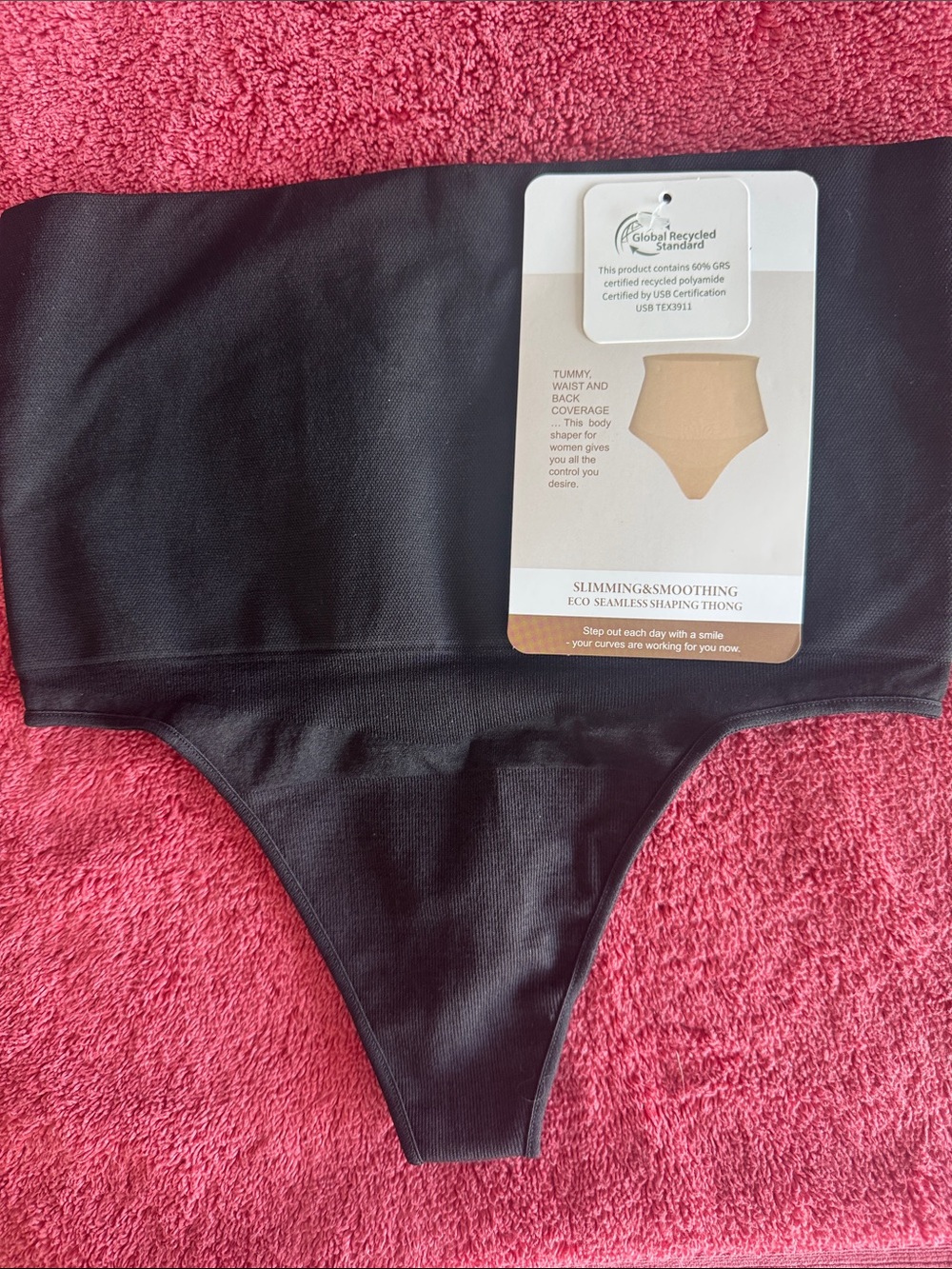 Eco Seamless Shaping Thong - Black